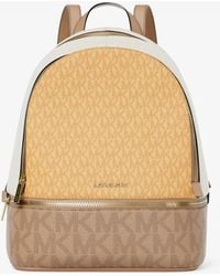 Michael Kors - Rhea Medium Color-Block Signature Logo Backpack - Lyst