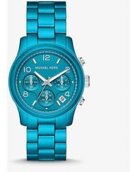 Michael Kors - Limited-edition Runway Blue-tone Watch - Lyst