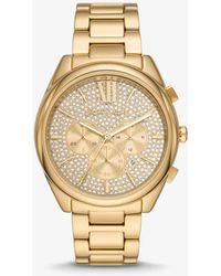 Michael Kors Oversized Janelle Pavé Gold-tone Watch - Metallic