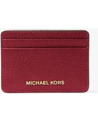 MICHAEL Michael Kors - Pebbled Leather Card Case - Lyst