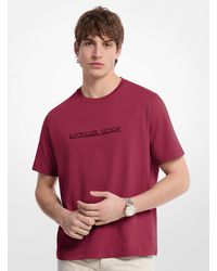 Michael Kors - Logo Embossed Cotton Jersey T-Shirt - Lyst