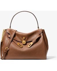 MICHAEL Michael Kors - Mk Hamilton Large Textured Leather Slouchy Satchel - Lyst