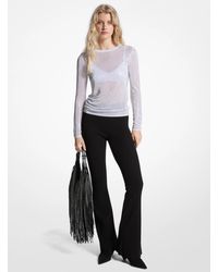 MICHAEL Michael Kors - Mk Embellished Mesh Top - Lyst