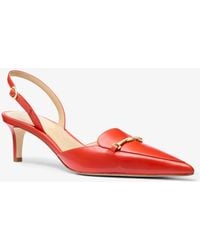 MICHAEL Michael Kors - Mk Lena Leather Slingback Pump - Lyst