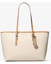 MICHAEL Michael Kors - Mk Quinn Large Two-Tone Canvas Tote Bag - Lyst