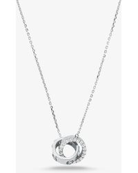 Michael Kors Sterling Silver Pavé Lariat Necklace in Metallic - Lyst