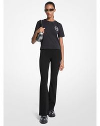 MICHAEL Michael Kors - Mkcamiseta De Punto Liso De Algodón Con Adorno De Logotipo - Lyst