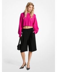 MICHAEL Michael Kors - Mk Crepe Pleated Bermuda Shorts - Lyst