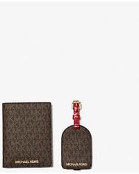 Michael Kors - Signature Logo Passport Case And Luggage Tag Gift Set - Lyst