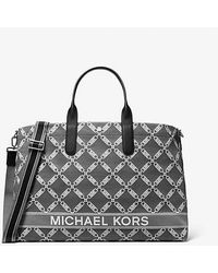 Michael Kors - Mk Hudson Oversized Empire Logo Jacquard Tote Bag - Lyst
