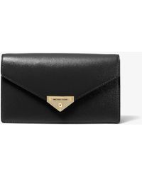 black patent leather envelope clutch