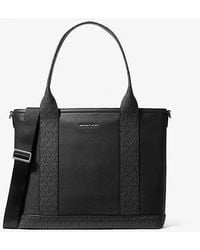 Michael Kors - Hudson Leather And Signature Logo Work Tote Bag - Lyst
