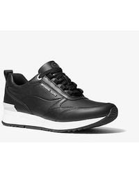 Michael Kors - Mk Allie Stride Leather And Nylon Trainer - Lyst