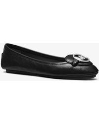 michael kors lillie moccasin flats black