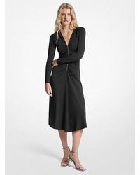 Michael Kors - Ruched Stretch Matte Jersey Dress - Lyst