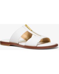MICHAEL Michael Kors - Mk Berkley Leather Slide Sandal - Lyst