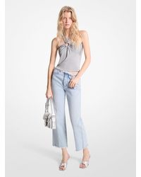 MICHAEL Michael Kors - Débardeur ras-de-cou à découpe en tricot métallisé extensible - Lyst