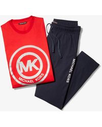 Michael Kors Metallic Logo Jersey Loungewear Set - Blue