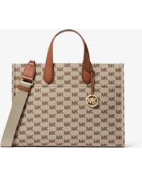 Michael Kors Outlet - Mk Gigi Large Logo Jacquard Large Tote Bag - Lyst