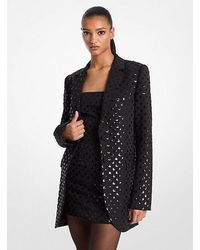Michael Kors - Sequined Dot Stretch Crepe Blazer - Lyst