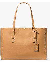 Michael Kors - Mk Sharon Hand-Stitched Pebbled Leather Tote Bag - Lyst