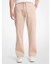 Michael Kors - Mk Linen And Cotton Blend Trousers - Lyst
