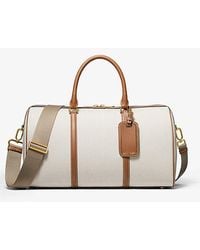 Michael Kors - C X 007 Bond Cotton Canvas And Leather Weekender Bag - Lyst