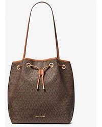 Michael Kors - Avery Medium Signature Logo Bucket Messenger Bag - Lyst
