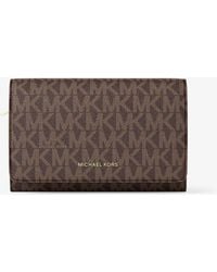MICHAEL Michael Kors - Mk Jet Set Large Signature Logo Wallet - Lyst