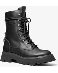 Michael Kors - Caleb Leather Combat Boot - Lyst