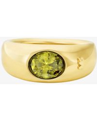 Michael Kors - Mk Precious Metal-Plated Cubic Zirconia Signet Ring - Lyst