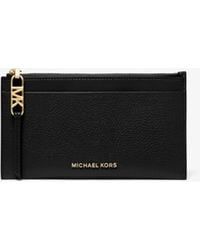 Michael Kors - Porta carte di credito grande in pelle martellata - Lyst