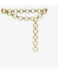 Michael Kors - Marisa Gold-tone And Metallic Leather Ring Belt - Lyst