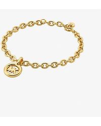 Michael Kors - Logo Charm Chain-Link Bracelet - Lyst