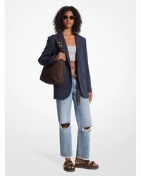 MICHAEL Michael Kors - Mk Belted Crepe Double-Breasted Blazer - Lyst