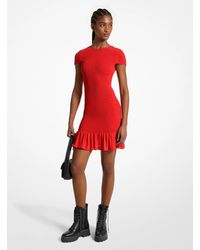 MICHAEL Michael Kors - Mk Smocked Georgette Mini Dress - Lyst