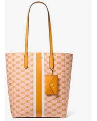 Michael Kors - Vincent Large Logo Jacquard Tote Bag With Card Case - Lyst