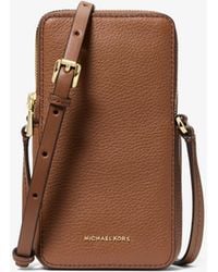 Michael Kors - Jet Set Small Pebbled Leather Smartphone Crossbody Bag - Lyst