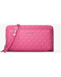 Michael Kors - Jet Set Large Signature Logo Continental Crossbody Bag - Lyst