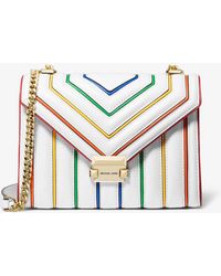 whitney large rainbow quilted leather convertible shoulder bag