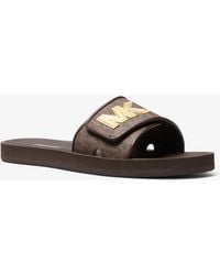 Michael Kors - Palmer Signature Logo Slide Sandal - Lyst