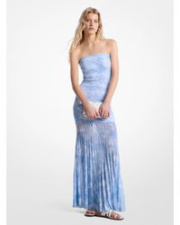 MICHAEL Michael Kors - Mk Tie-Dye Stretch Knit Sheer Strapless Dress - Lyst