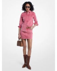 Michael Kors - Garment-Dyed Denim Mini Skirt - Lyst