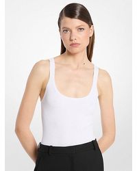 Michael Kors - Ribbed Stretch Viscose Tank Top Bodysuit - Lyst