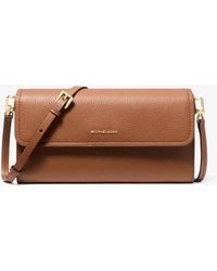 Michael Kors - Jet Set Small Pebbled Leather Smartphone Crossbody Bag - Lyst