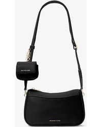 Michael Kors - Jet Set Medium Pebbled Leather Crossbody Bag With Case For Apple Airpods Pro® - Lyst