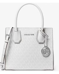 Michael Kors Outlet - Mk Borsa A Tracolla Mercer Media Con Stampa Logo E Soffietti - Lyst