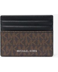 Michael Kors - Porta carte di credito Greyson grande con logo - Lyst