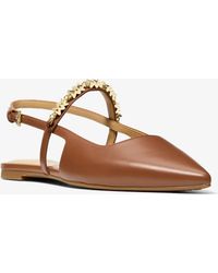 MICHAEL Michael Kors - Mk Dina Flex Leather Slingback Flat - Lyst
