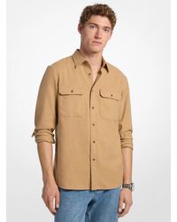 Michael Kors - Long Sleeve Two Pocket Flannel Classic Fit Shirt - Lyst
